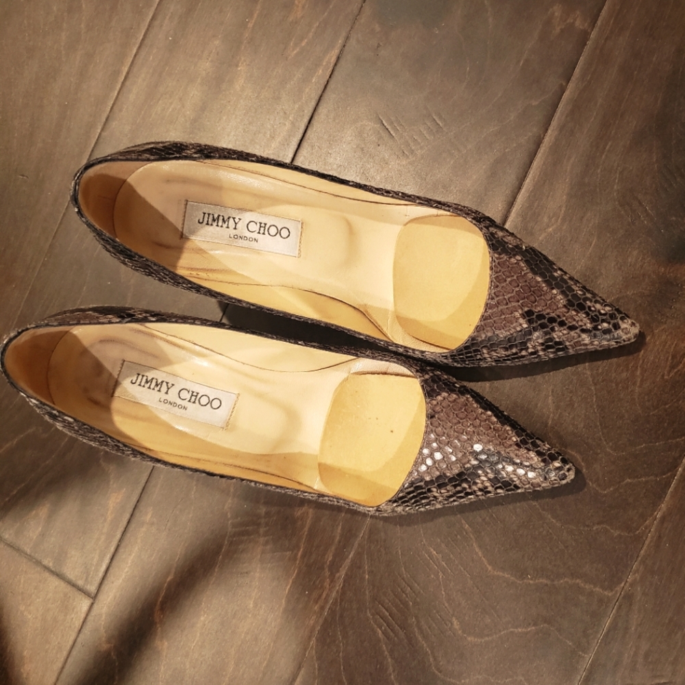 Jimmy choo snakeskin 3" heels